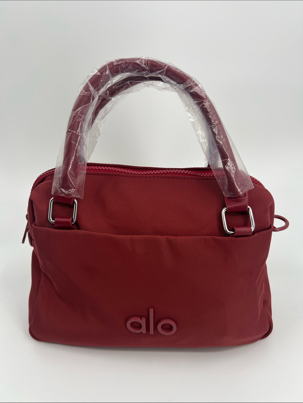 ALO Yoga Red Satchel Tote with Top Handles